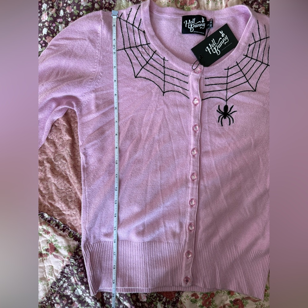 NWT Hell Bunny Pink Spider Cardigan Large - Picture 4 of 8